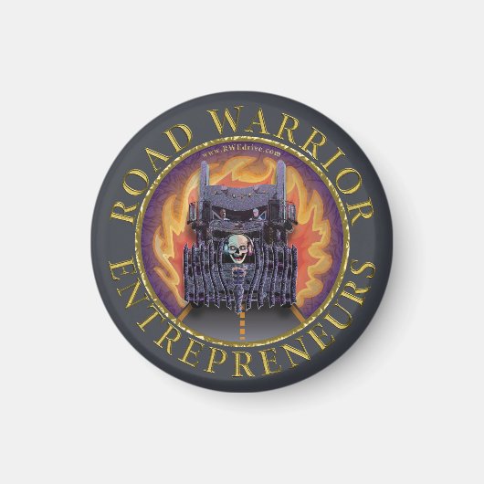 Official Road Warrior起業家ロゴ マグネット (正面)