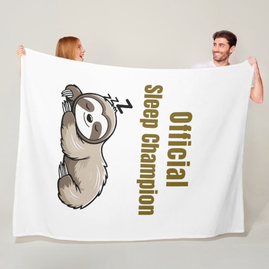 Official Sleep Champion Sloth Blanket – Funny Lazy フリースブランケット (インサイチュ)