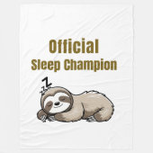 Official Sleep Champion Sloth Blanket – Funny Lazy フリースブランケット (正面)