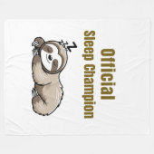 Official Sleep Champion Sloth Blanket – Funny Lazy フリースブランケット (正面(横))