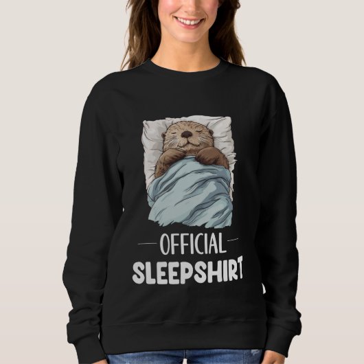 Official Sleepshirt Sleeping Sea Otter Animal Love スウェットシャツ (正面)