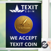 Official Texit Coin Logo We Accept Texit Coin ウィンドウサイン (ホーム)