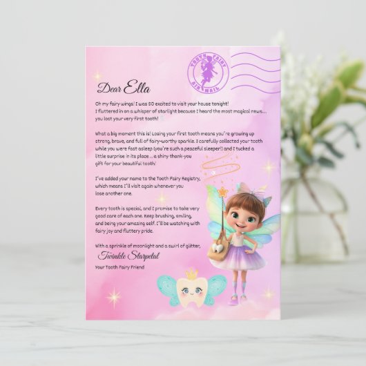 Official Tooth Fairy Magical Letter Printable  招待状 (スタンド正面)