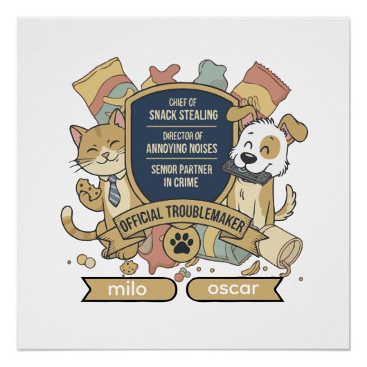 Official Troublemaker | Funny Pet Partners in Crim ポスター (正面)