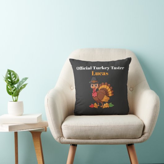 Official Turkey Taster Thanksgiving Pillow | 16x16 クッション (椅子)