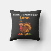 Official Turkey Taster Thanksgiving Pillow | 16x16 クッション (裏面)