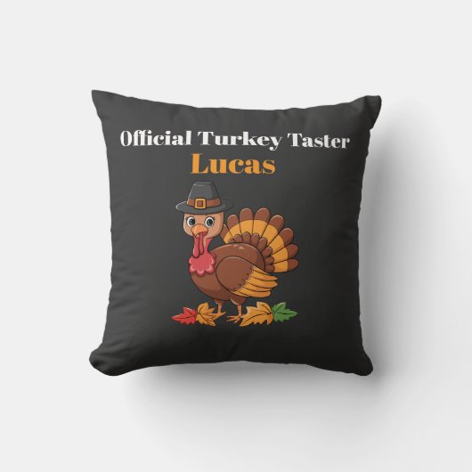 Official Turkey Taster Thanksgiving Pillow | 16x16 クッション (正面)