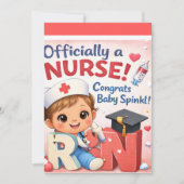 Officially a Nurse Baby Sprinkle Invitation | Cute 招待状 (正面)