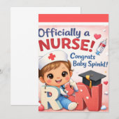 Officially a Nurse Baby Sprinkle Invitation | Cute 招待状 (正面/裏面)