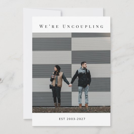 Officially Divorced Modern Announcement Photo Card 案内状 (正面)