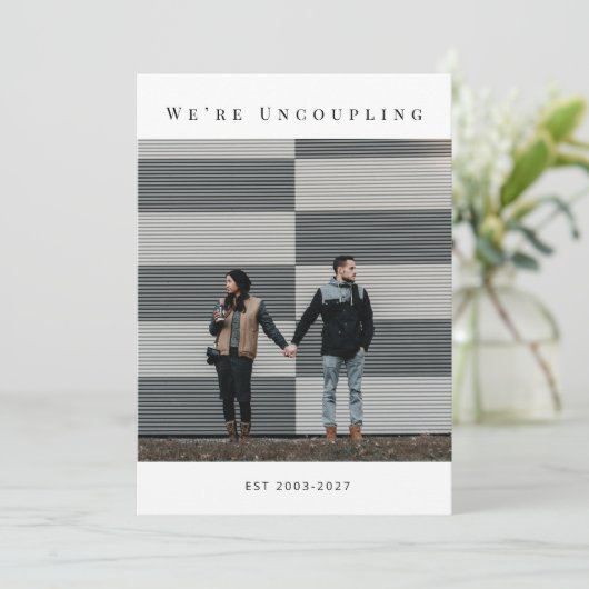 Officially Divorced Modern Announcement Photo Card 案内状 (スタンド正面)