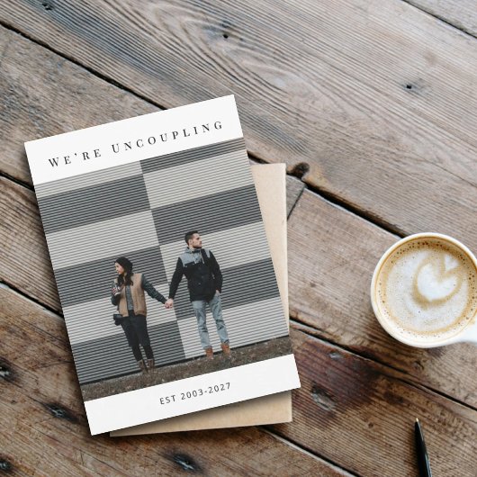 Officially Divorced Modern Announcement Photo Card 案内状