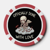 Officially Done With Love Skeleton Cupid Design ポーカーチップ (裏面)