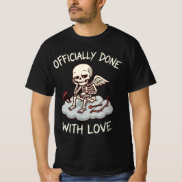 Officially Done With Love Skeleton Cupid Design Tシャツ