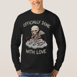Officially Done With Love Skeleton Cupid Design Tシャツ