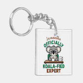 Officially Koala-fied Expert Funny Coffee Pun キーホルダー (正面左)