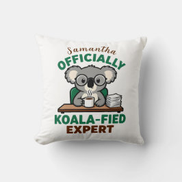 Officially Koala-fied Expert Funny Coffee Pun クッション