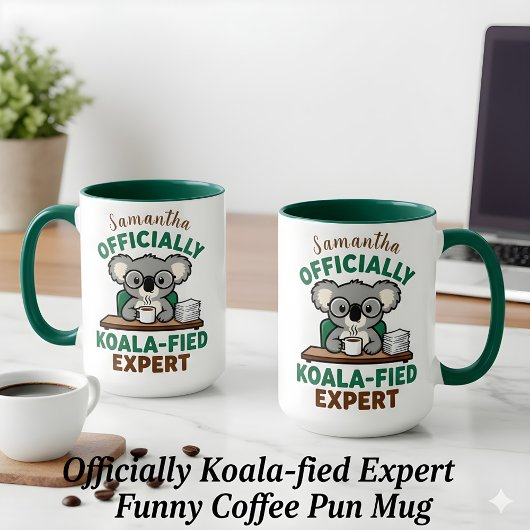 Officially Koala-fied Expert Funny Coffee Pun マグカップ