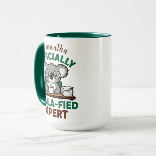 Officially Koala-fied Expert Funny Coffee Pun マグカップ (正面左)