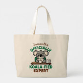Officially Koala-fied Expert Funny Coffee Pun ラージトートバッグ (裏面)