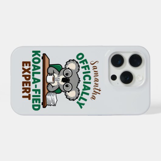 Officially Koala-fied Expert Funny Coffee Pun iPhoneケース (裏面横)