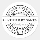 Officially on the Nice List Sticker Christmas Elf ラウンドシール (正面)