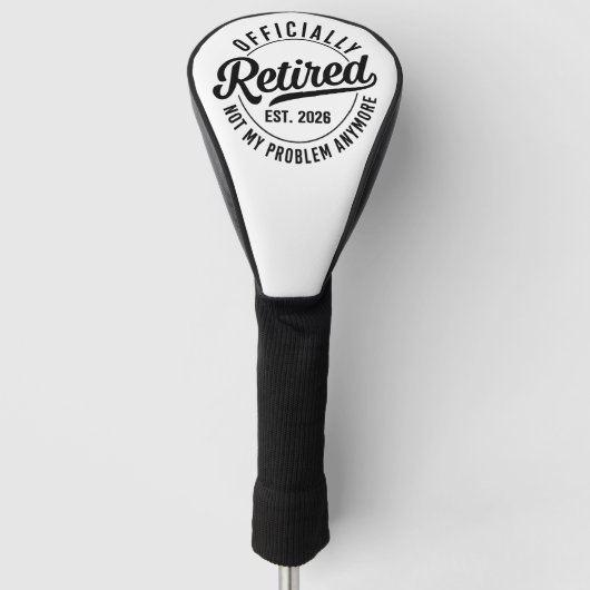 Officially Retired 2026 Funny Golf ゴルフヘッドカバー (正面)