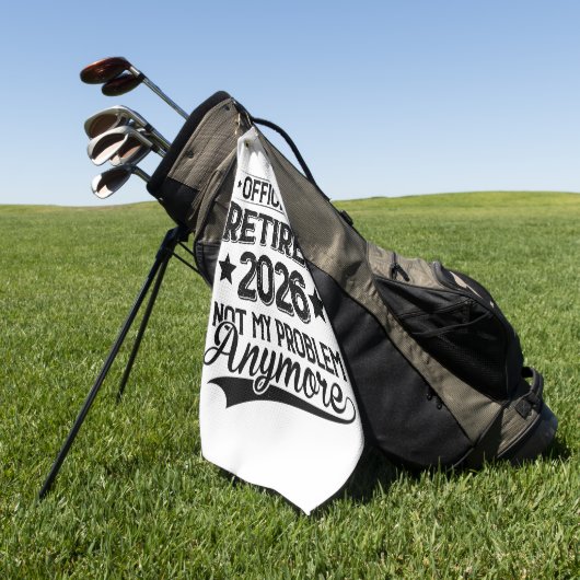 Officially Retired 2026 Not My Problem Anymore ゴルフタオル (グリーン)