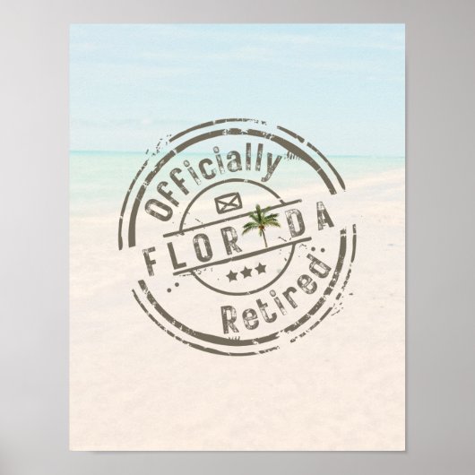 Officially Retired in Florida Tropical Beach Ocean ポスター (正面)