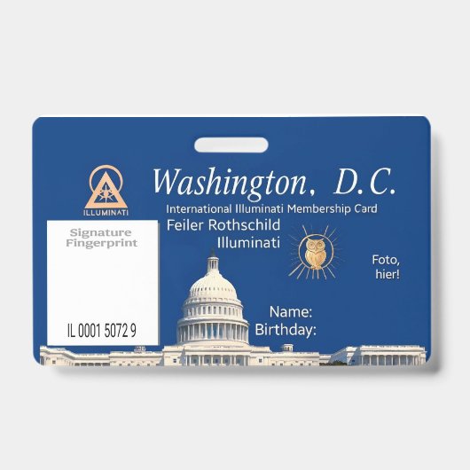  Offizielle Illuminati-Mitgliedskarte バッジ (表面)