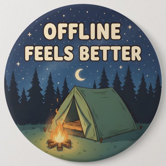 Offline Feels Better 缶バッジ (正面)