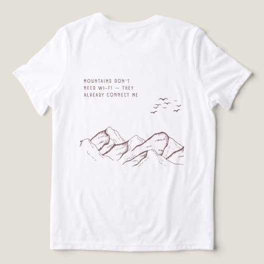 Offline in the Mountains – Digital Detox トライブレンドＴシャツ (デザイン裏面)