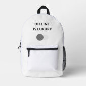 Offline Is Luxury Minimalist Backpack – Modern Dig プリントバックパック (正面)