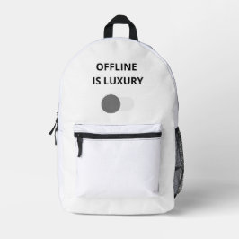 Offline Is Luxury Minimalist Backpack – Modern Dig プリントバックパック