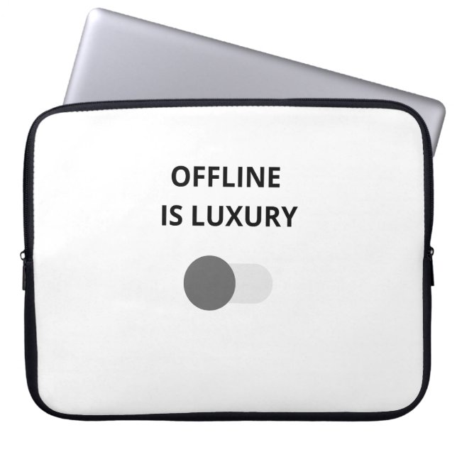 Offline Is Luxury Minimalist Laptop Sleeve – Moder ラップトップスリーブ (正面)
