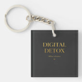 Offline is Luxury" Minimalist Zen Keychain キーホルダー (正面)
