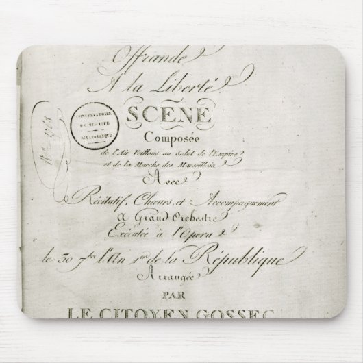 「Offrandeのスコアのためのカバーla Liberte マウスパッド (正面)