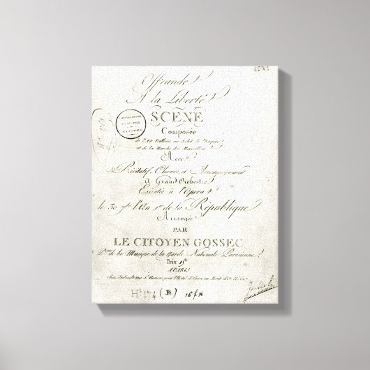 『Offrande a la Liberte』のスコアのカバー キャンバスプリント (正面)