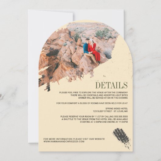 Offroad Canyon Couple Wedding 招待状 (裏面)