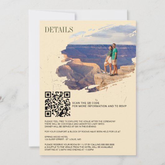 Offroad Canyon Couple Wedding 招待状 (裏面)