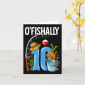 O'fishally 10 Years Old 10th Birthday Fishing  カード (黄色い花)