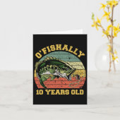 O'fishally 10 Years Old Fishing Birthday Theme Par カード (黄色い花)