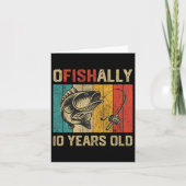 Ofishally 10 Years Old Funny Fishing Birthday Fish カード (正面)