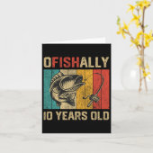 Ofishally 10 Years Old Funny Fishing Birthday Fish カード (黄色い花)