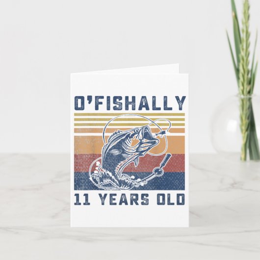 Ofishally 11 Year Old Shirt 11th Birthday Fishing  カード (正面)