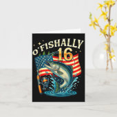 O'fishally 16 Years Old Fishing 16th Birthday Boys カード (黄色い花)