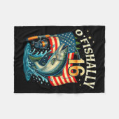 O'fishally 16 Years Old Fishing 16th Birthday Boys フリースブランケット (正面(横))