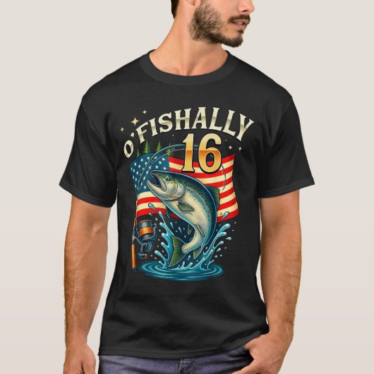 O'fishally 16 Years Old Fishing 16th Birthday Boys Tシャツ (正面)