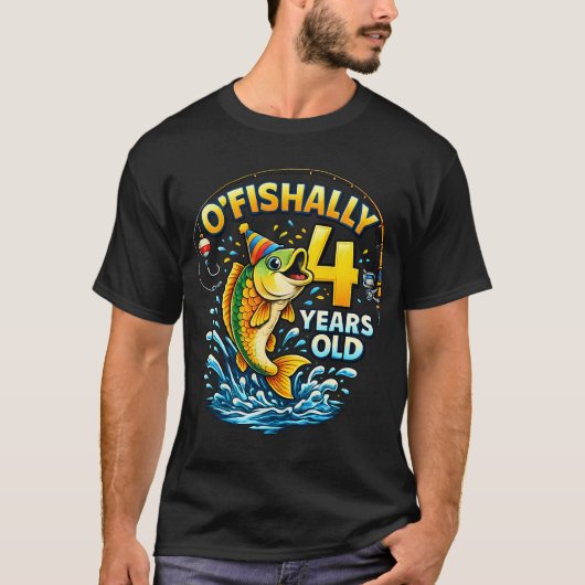 O'Fishally 4歳の誕生日おめでとう Tシャツ (正面)