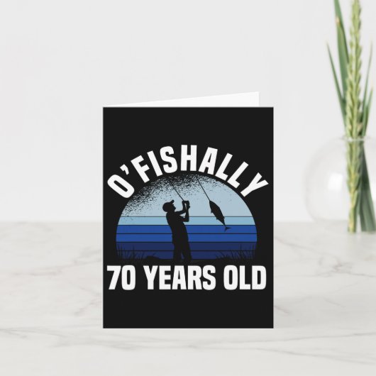 Ofishally 70 Years Old Fisherman 70th Birthday Fis カード (正面)
